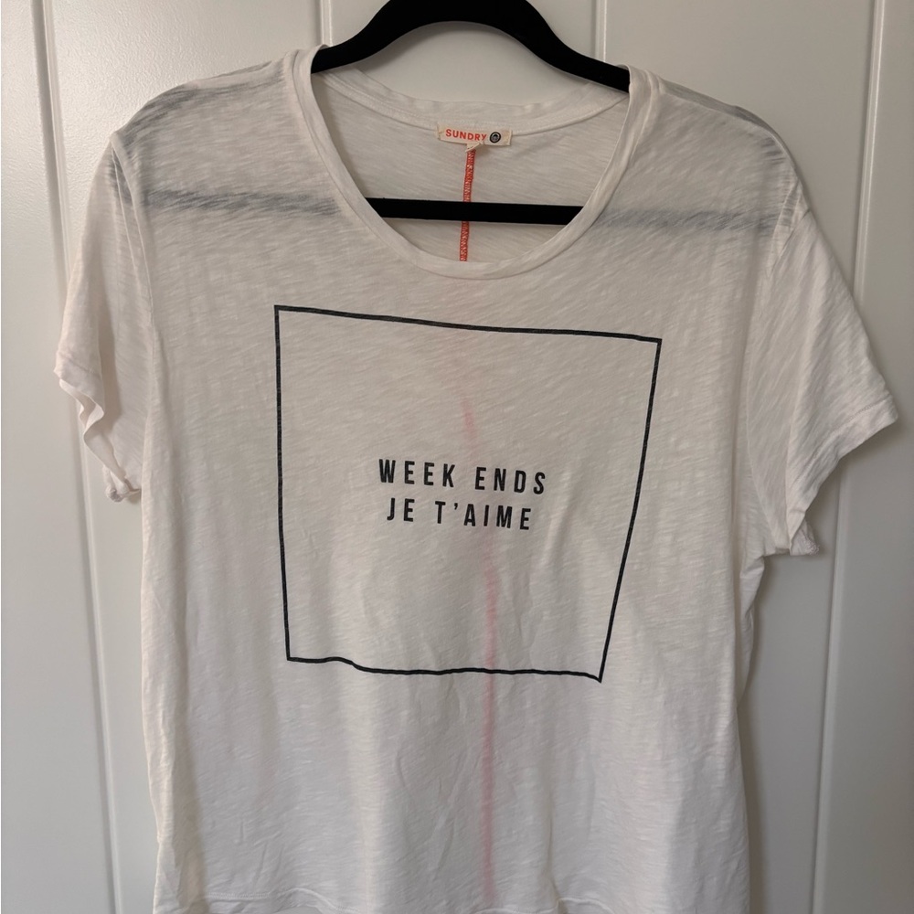 Sundry White Tee with Black Graphic